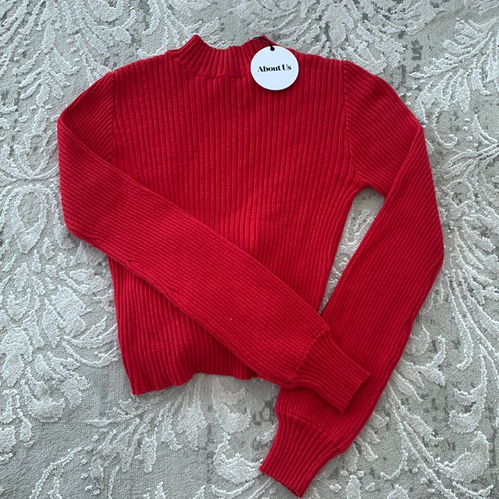 About Us Red Crop Top Open Back